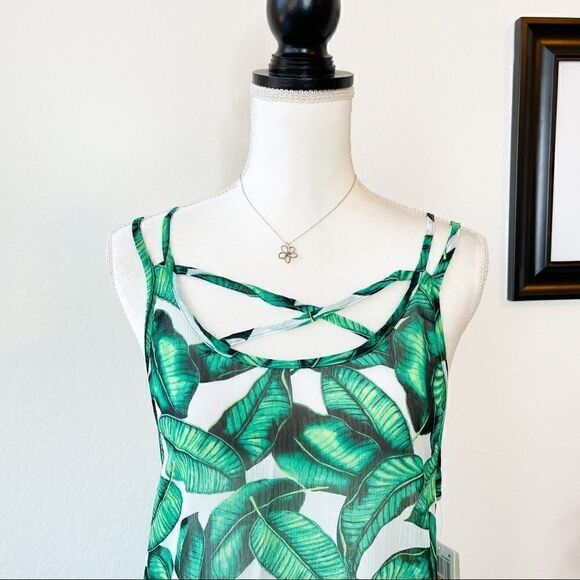 🍋 Miken • NWT Printed Ruffle Hem Cover-Up Dress Size Small - Picture 3 of 11